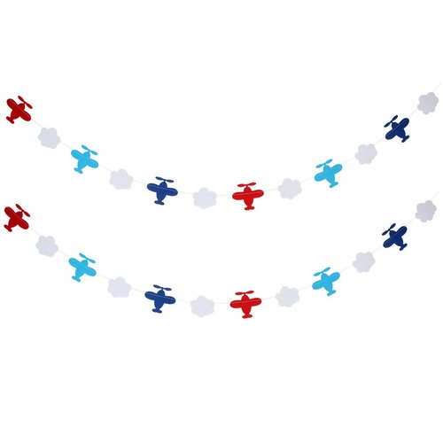 2Pcs Airplane Clouds Garland Airplane Birthday Banner Airplane Baby Shower Banner Decorations for Airplane Aviation Themed Birthday Party Decorations