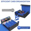 STYLIFING Card Storage Box for Trading Cards, 1800+ MTG Deck Box with Card Supporters & Divider Tabs, PU Leather Magnetic Closure Card Deck Case Fit for YuGiOh, TCG and Sport Cards (Black & Blue)