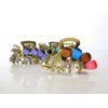 Medium peacock jeweled antique bronze hair claw clip (Primary color: Multi-color)