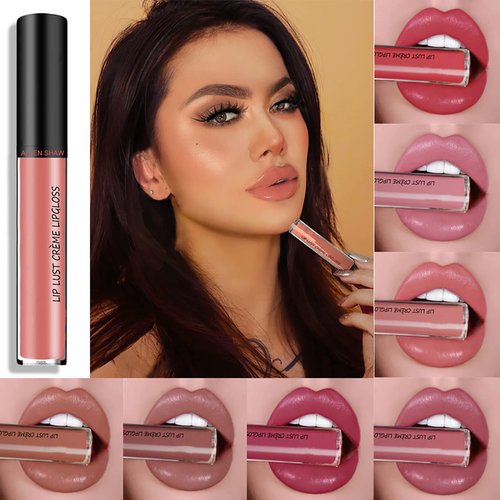 Kayswnag 12 Color Cream Texture Waterproof Lipstick, Lip Gloss Lip Lust Creme Lipgloss Liquid Lipstick,Waterproof Long Lasting Velvet Lip Gloss (07#)