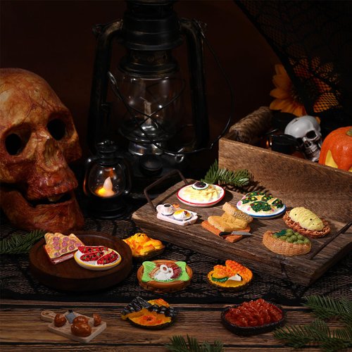 Blosssound 14 Pcs Miniature Food Toy Pretend Food Decorations Miniature Doll House Accessories Mexican Miniature Food Set for Dollhouse Kitchen Cooking Game Party