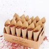 homeemoh 30 Pcs Kraft Paper Confetti Cones, 17x17cm(6.69x6.69inch) Wedding Confetti Cones