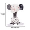 D-KINGCHY Baby Toys 0-12 Months, Black and White Newborn Toys, Soft Plush Rattle Stuffed Animal Toy with Teether and Sound, Developmental Hand Grip Toys (Elephant)