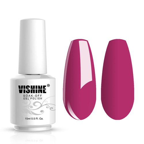 Vishine Soak-Off UV LED Gel Polish Nail Art Manicure Lacquer Medium Violetred(075)