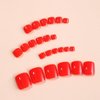 AkiliBIELY Red Press on Toenails for Women Short Toe Nail Press ons Glossy Fake Toe Nails Square Toe Press on Nails Acrylic Toenails Glue on Toe Nails for Artificial Toenail Press on Nails