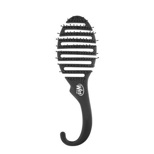 Wet Brush Hair Brush Shower Flex Squirt Hair Detangler with Ultrasoft IntelliFlex Bristle Hangable Hook Designed Shower Hair Detangling Comb (Black)