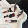 Halloween Hair Clips 5 Pcs Mini Knife Hair Clips Black Hair Accessories Punk Knife Clip Barrettes Black Halloween Hair Pins for Women Girls Cosplay Party Halloween Hair Decoration