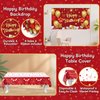 Red and Gold Birthday Decorations for Women Men Girls Boys, 72pcs Red and Gold Party Decorations Happy Birthday Backdrop Burgundy Confetti Star Red Gold Balloon Arch Table Cloth Party Supplies