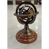 5" Nautical Brass Armillary Sphere World Globe Rosewood Base Table Decor Gift