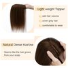 SEGO Human Hair Toppers for Women With Thinning Hair 7 * 13CM Silk Base 100% Real Human Hair Clip in Top Wiglet Hair Pieces -10 Inch No Bangs Medium Brown