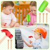 10Pcs Hammer Toys with 100Pcs Small Wooden Hammer Simulation Fake Hammer Maintenance Tools,Toy Hammer Plastic Toddler Claw Hammer Portable Toys Pretend Play Fake Mallet Hammer for Boys Girls