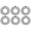 Fodattm 6PCS Stretch Flexible Plastic Hair Comb Headbands with Deep Teeth and Closure Plastic Circle Hair Hoop Hair Clip Spring Head Band (Black)