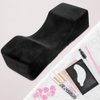 Eyelash Extension Neck Pillow -Beauty Salon Comfortable Velvet Beauty Memory Foam Pillow,Eyelash Pillow Grafted Eyelash Curve Pillow with Makeup Pocket to Protect Neck(Black)