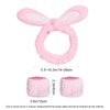 3-Pack Spa Headband and Wristband Set,Soft Plush Makeup Skincare Headband Wrist Bands Cute Bunny Rabbit Ears Face Wash Headband and Towel Wristband Set for Women Girls Washing Face Skin Care (A-Pink)
