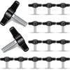 Tandefio 16 Pcs Stainless Steel Thumb Screw 1/4" - 20 x 3/4" Thread Thumbscrew Adjustable Tee Wing Screw Black Wing Knob Bolt for Remove Replace Hand Clamping Tightening Knob Power Supply