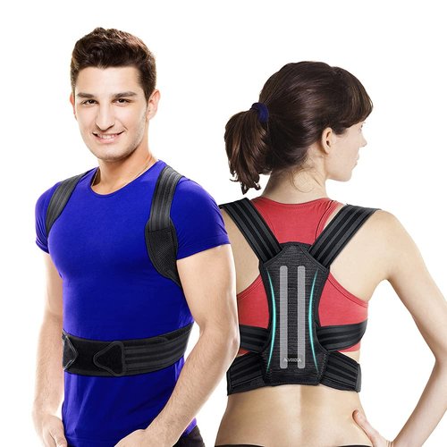 VOKKA Posture Corrector for Men and Women, Back Brace, Provides Pain Relief for Neck, Back, and Shoulders, Adjustable and Breathable, Posture Support, Improves Posture and Provides Back Support, M
