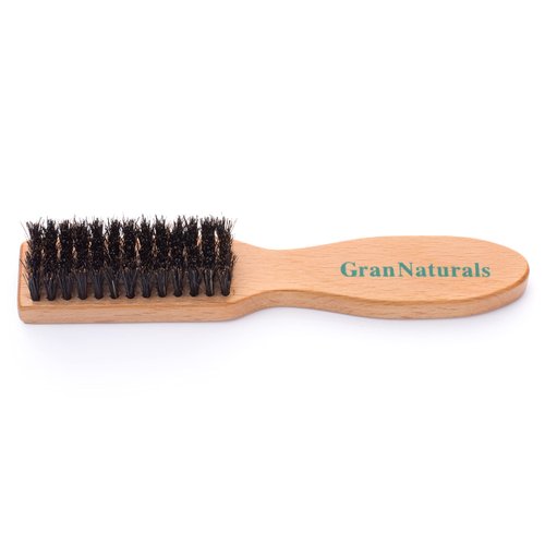 GranNaturals Barber Brush for Fades and Clipper Brush Cleaning - Boar Bristle Salon & Barber Accessory for Fades, Cut Hair, Blades, Climbing & Bouldering