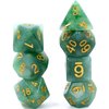 HDdais Polyhedral DND Dice Sets, 7-Die Green D&D Dice for Dungeons and Dragons Pathfinder RPG MTG Table Gaming Dice,Jade Dice (Green)