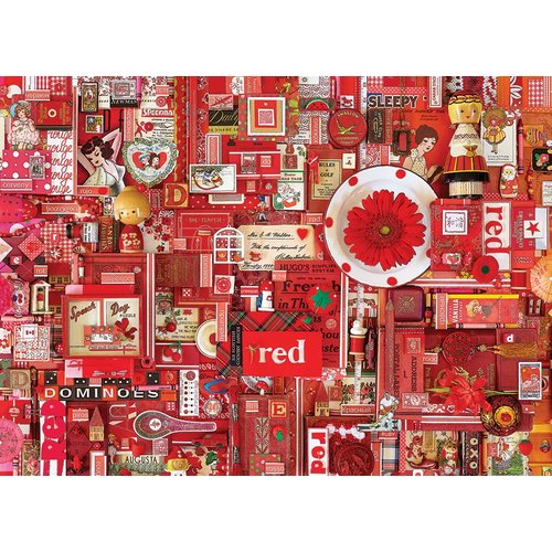Cobble Hill 1000 Piece Puzzle - Rainbow Collection: Red - Sample Poster Included