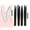 [9+1 PCS] Tweezer Kit, Tweezers for Women Facial Hair, Professional Tweezers Set, Eyebrow Tweezers, Professional Stainless Steel Eyebrow Tweezers for Women &Men (Black)