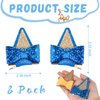 Blue Ears Hair Clips for Girls, 4 Pairs Dog Ears Hair Clips Cute Blue Birthday Decorations Blue Party Favors, Glitter Hair Bows Hair Accessories for Girl
