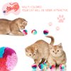 TIESOME Rainbow Cat Toy Balls, 20PCS Soft Cat Ball Colorful Cat Pom Pom Balls Kitten Puff Balls Indoor Cats Interactive Play Ball Pet Training Ball for Cat Kittens Playing Exercising 1.2 inch