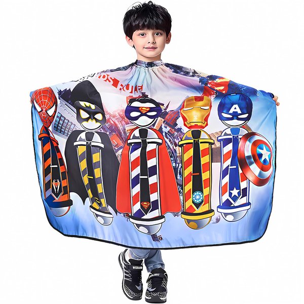 DOKKIA KIDS Barber Cape Haircut Hair Cutting Children Toddler Boys Girls Hairdressing Salon Styling Cloth Apron Cover Gown 40×50"