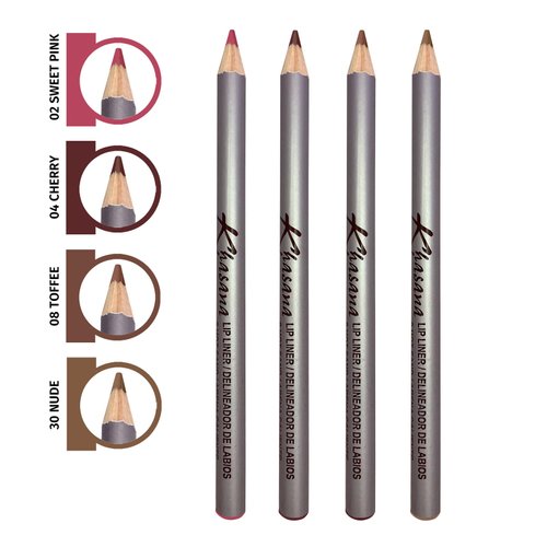 Khasana Lip Liner Pencil Set, Smooth Creamy Application, Long-Lasting, Gift Set- Nourishing & Moisturizing Formula. Transfer-Proof, Pack Of 4 (AMALFI)