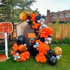 Fall Balloon Garland Arch Kit, 124pcs Orange Black silver with mylar Foil Star Basketball Balloons for 1st Birthday Party Baby Shower Sports Basketball Theme Supplies Decorations