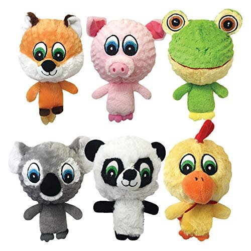 MultiPet International 43225 4" Knobby Noggins Plush Dog Toy Assorted Styles