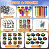 BenLouis 96Pcs Monster Truck Party Favors Truck Car Birthday Stampers Stickers School Stationery Set Bulk for Kids wheels party Race Car Themed Party Goodie Bag Stuffers Pinata Filler Supplies