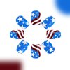 Independence Day Press on Nails Short Star False Nails 4th of July Glue on Nails American Flag Glossy Five-pointed Star Design Fake Nails Natural Fit Stick on Nails Acrylic Artificial Nails for Women