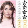 Wanmu Star Hair Clips, 1.6" Cute Star Snap Barrettes, Rave Star Headpiece Accessories, 2000s Y2K Silver/Gold/Black Metal Star Hair Barrettes for Girls Women