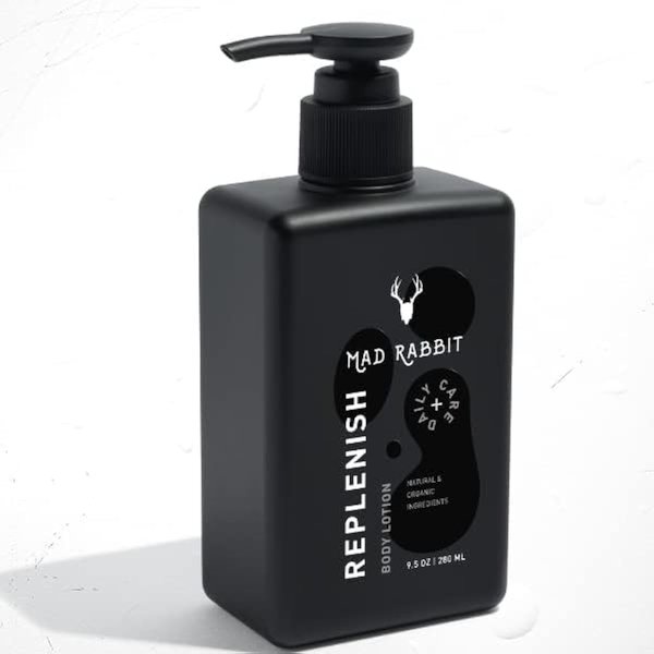 Mad Rabbit Replenish Tattoo Body Lotion - Fragrance-Free Lotion, Non-Greasy & Silicone-Free, Clean Ingredients, Lightweight for Daily Use (9.5 Ounce)