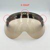 (1PCS) 3-Snap Removable Motorcycle Helmet Visor/Shied with Flip-Up Tinted Bubble Lens | Universal, Retro, Windproof & Anti-Fog Mini Sun Shield Replacement for Half-Face Helmets (Brown)