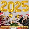 New Years Decorations 2025, Gold Number Balloons for New Years Eve Party Supplies, 40inch Gold Foil Balloon New Year Banner and Happy New Year Decorations 2025 NYE Decorations