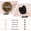 Claw Clip Messy Bun Hair Piece Real Human Hair Buns Wavy Curly Chignon Hair Bun Extensions Tousled Updo Hair Buns Claw Clip Ponytail Hairpieces with Clip for Women（Brown with Blonde Highlights）