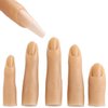 Fcozpjk Silicone Practice Fingers for Acrylic Nails, 5PCS Soft Fake Fingers for Nails With 96PCS False Nail Tips, Nail Training Mannequin Finger, Nail Practice Hand for Acrylic Nail Kit