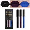 IONSGAKO 3PCS Dark Purple Blue Black Matte Liquid Lipstick Set Velvet Black Lip Gloss, Non-Stick Cup, Non-Fade Lip Stain Waterproof Long Lasting Lipstick for Halloween Goth Black Lip Makeup-Set 07