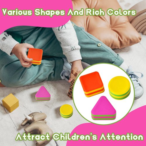 VANPHY Egg Shaker 3 PCS ABS material Geometric Egg Shaker (Square Round Triangle) Hand Percussion Instruments for Accompaniment and Teaching Colorful Egg Shakers musical instrument Set