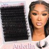 Fluffy Lash Clusters 16-25mm Thick Long Cluster 100D Cluster Eyelash Extensions 240 PCS D Curl Volume Lash Clusters 3D Mega Volume Lash Clusters False Eyelashes DIY at Home, by Anforlin