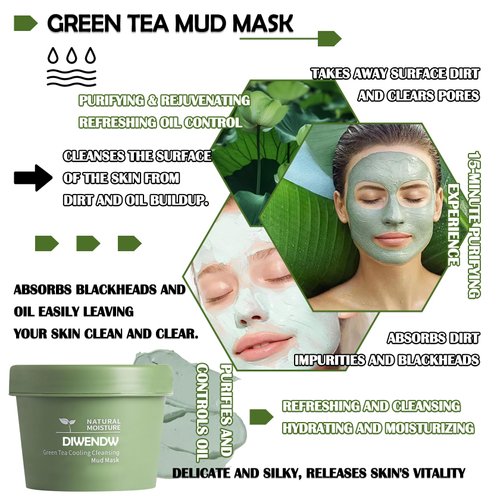 DWDiWen 2PGreen Tea Mud Mask