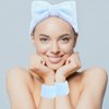 Ondder 10 Pcs Spa Headband and Wristband Set with Poder Puffs Spa Headband for Washing Face Makeup Headbands Blue Bubble Headband Skin Care Face Wash Sponge Puffy Head Bands Headband for Women Girls