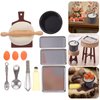 LUOZZY Miniature Baking Tools for Kids Pretend Play Dollhouse Baking Tool Set Mini Kitchen Decoration
