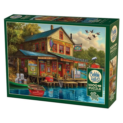 Cobble Hill 1000 Piece Puzzle - Bob's Beer & Bait- Sample Poster Included