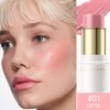 Falocutus 2Pcs Cream Blush Makeup Stick,Monochromatic Multi-Stick Face Blush for Cheek,Lip and Eye,Matte and Dewy Finish for Long Wearing,Easy Application.DITTO