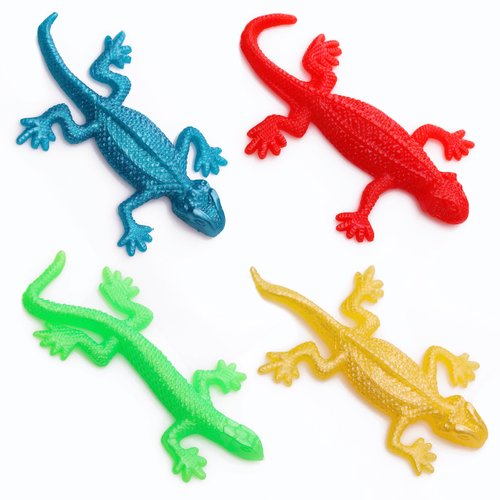 Lizard Stretchy Toy for Kids - 4” Reptile Toys for Party Favors, Sensory Toys - Treasure Box Prizes - Stretchy Strings - Bulk Toys Pack of 12 - Easter Toys