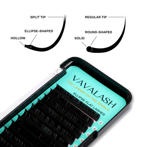Ellipse Eyelash Extensions 0.2mm CC Curl 9mm Flat Eyelash Extension Supplies Light Lashes Matte Individual Eyelashes Salon Use Black Mink False Lashes Mink Lashes Extensions(CC-0.2-9mm)