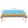 USERTEN 3PC Cartoon Toy Blue Sky Disposable Tablecloths 108x54 Inches It's a Boy's Story Theme Kids Happy Birthday Party Cake Table Decor Covers Toddlers Birthday Decorations
