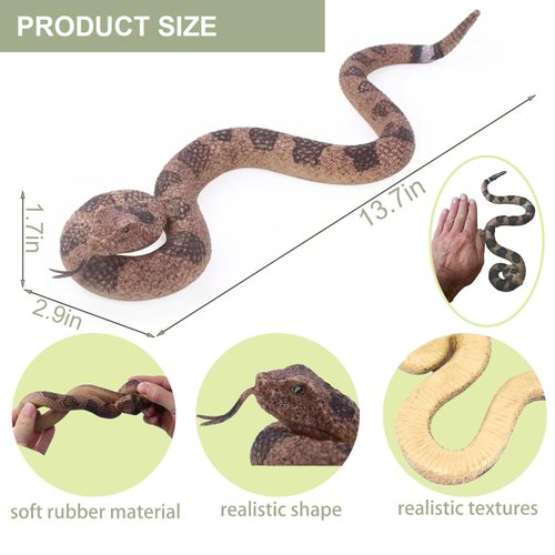CJMYHOME Fake Snakes - Realistic Rubber Reptiles for Garden Bird & Squirrel Repellent, Prank Props, Fun Toys for Kids & Adults, Ideal Freebies for Halloween & April Fools' Day Parties